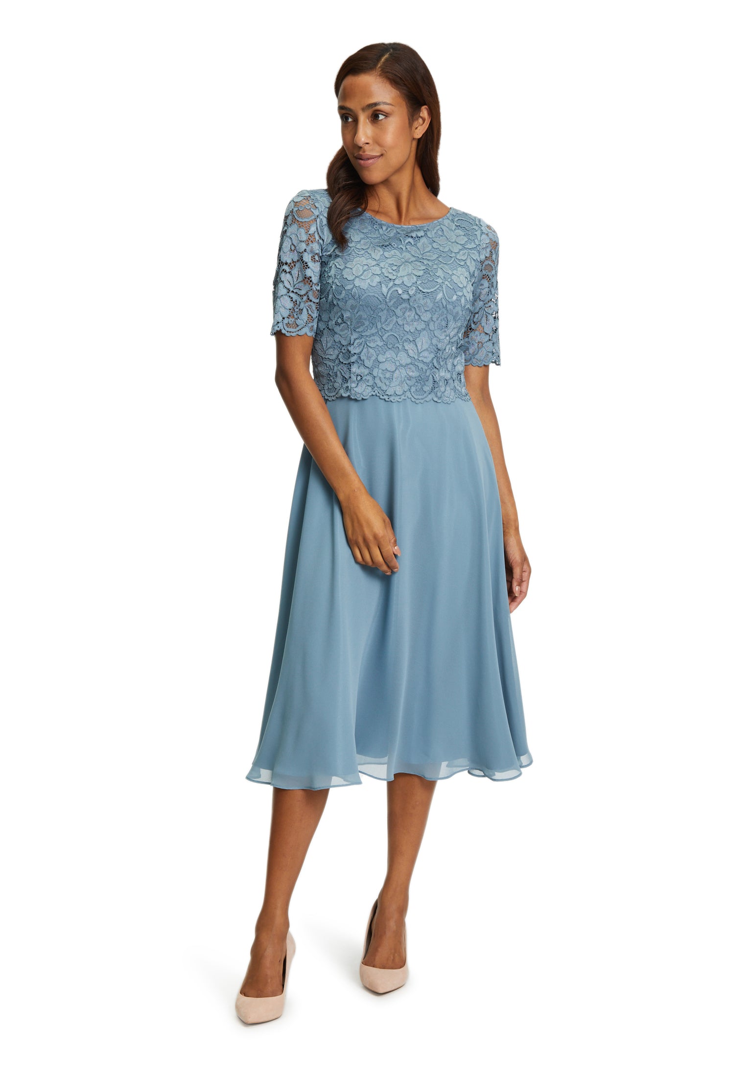 Cocktailkleid - Chiffon und Spitze