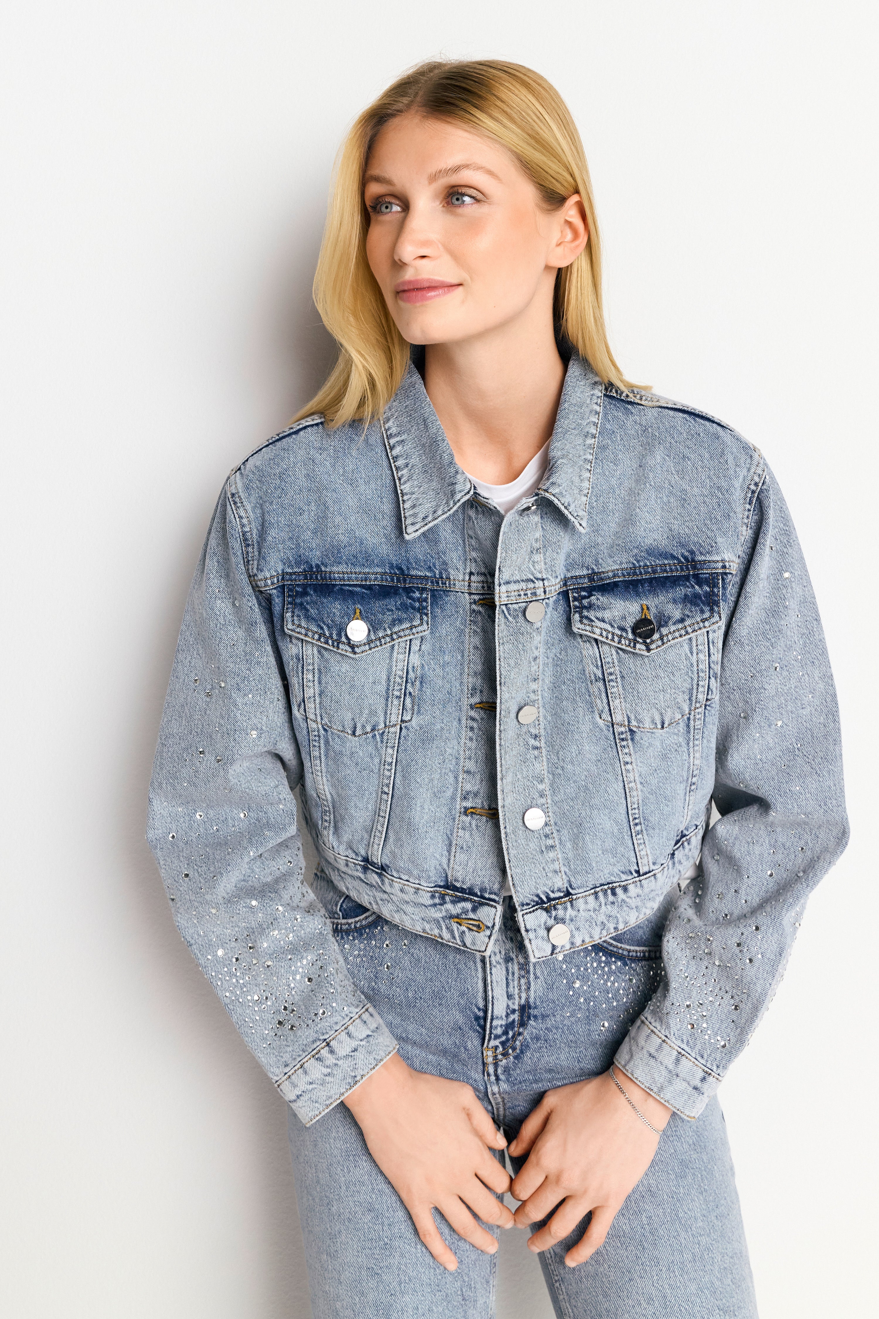 Jeansjacke - Rhinestone