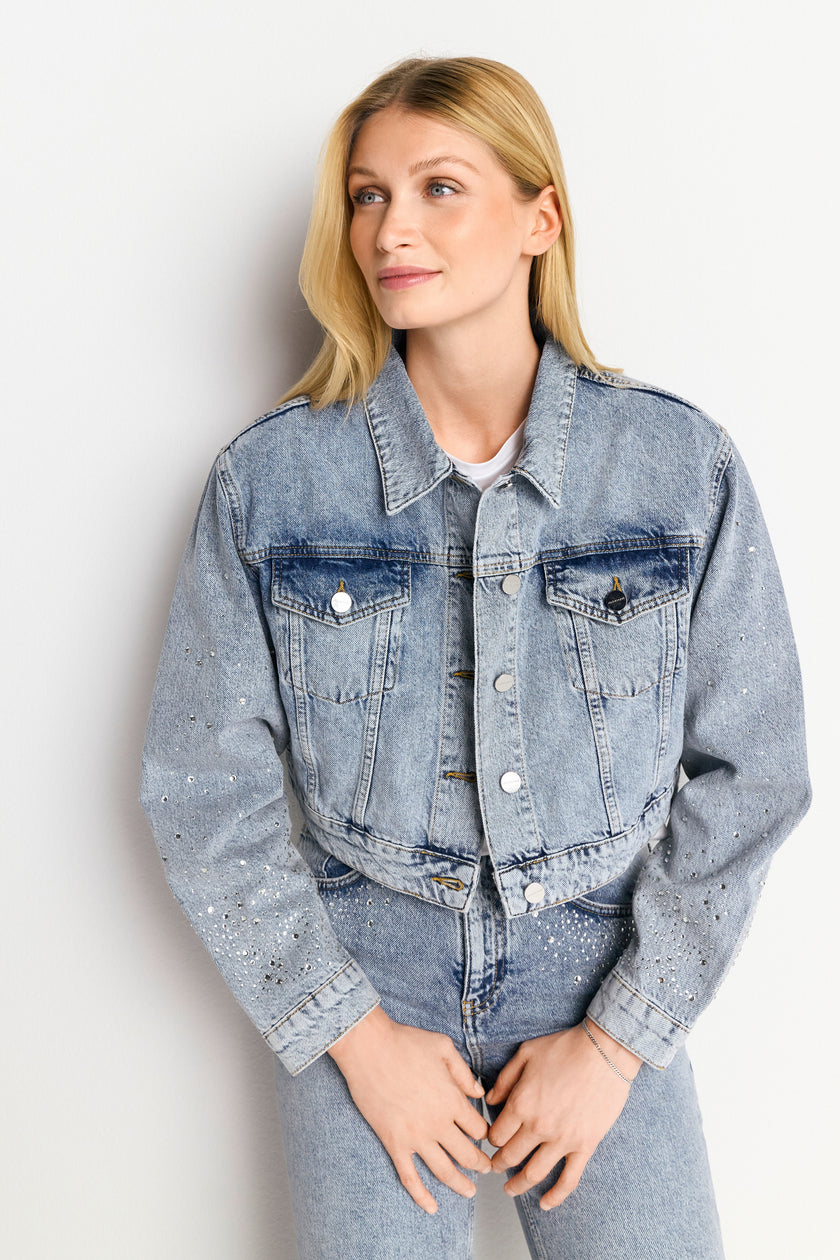 Jeansjacke - Rhinestone