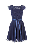 Cocktailkleid  -  Spitze und  Chiffon