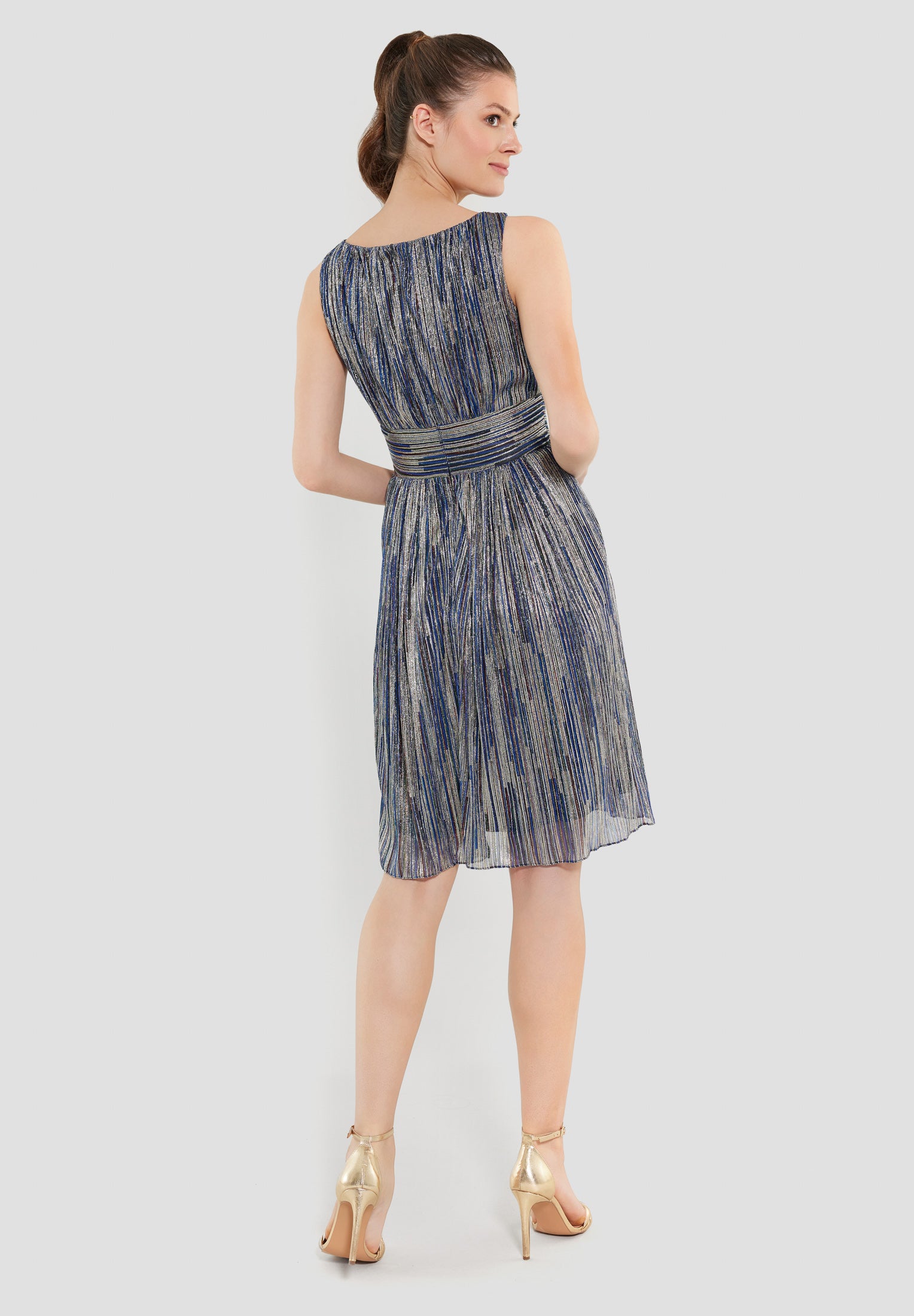 Cocktailkleid - Plissee Lurex