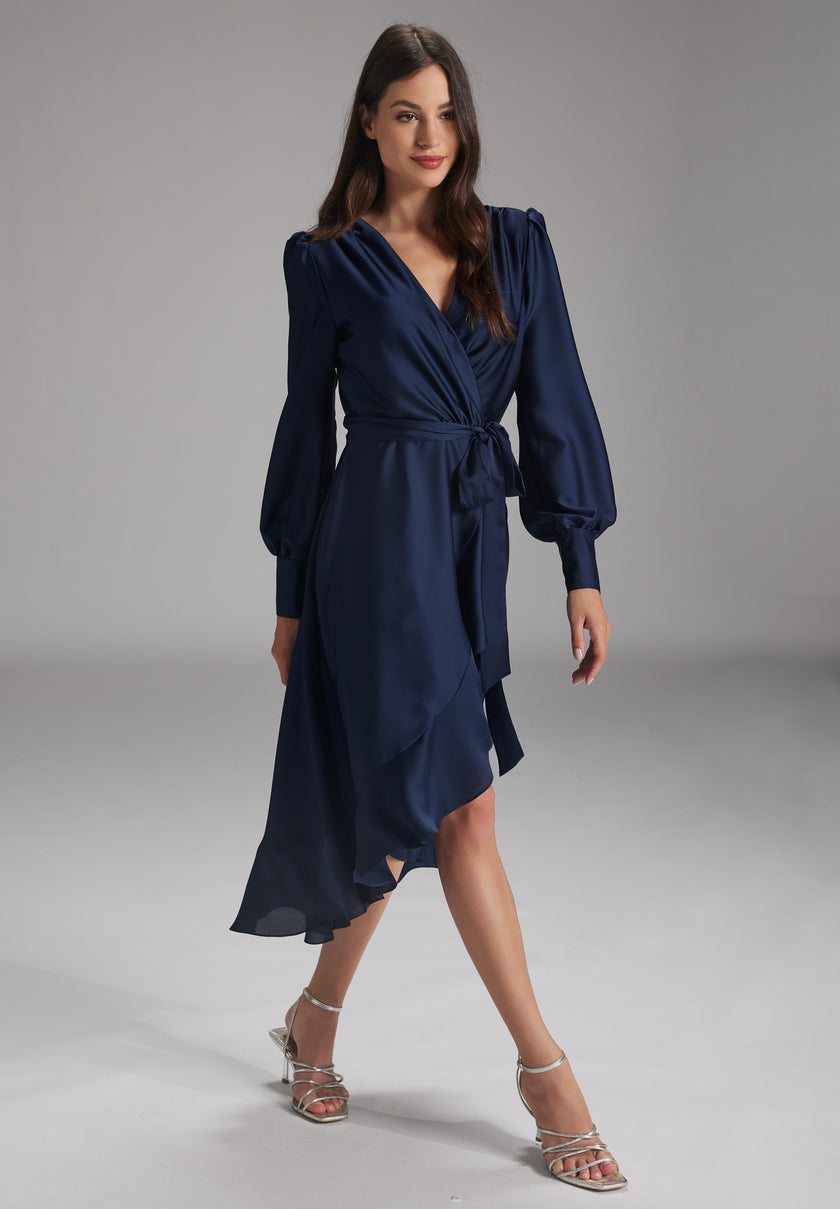 Vokuhila-Kleid - Satin