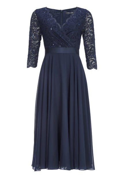 Cocktailkleid - Spitzenbesatz