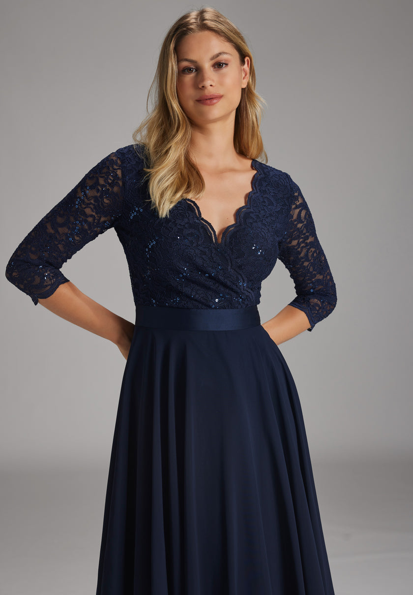 Cocktailkleid - Spitzenbesatz