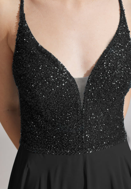 Abendkleid - Materialmix
