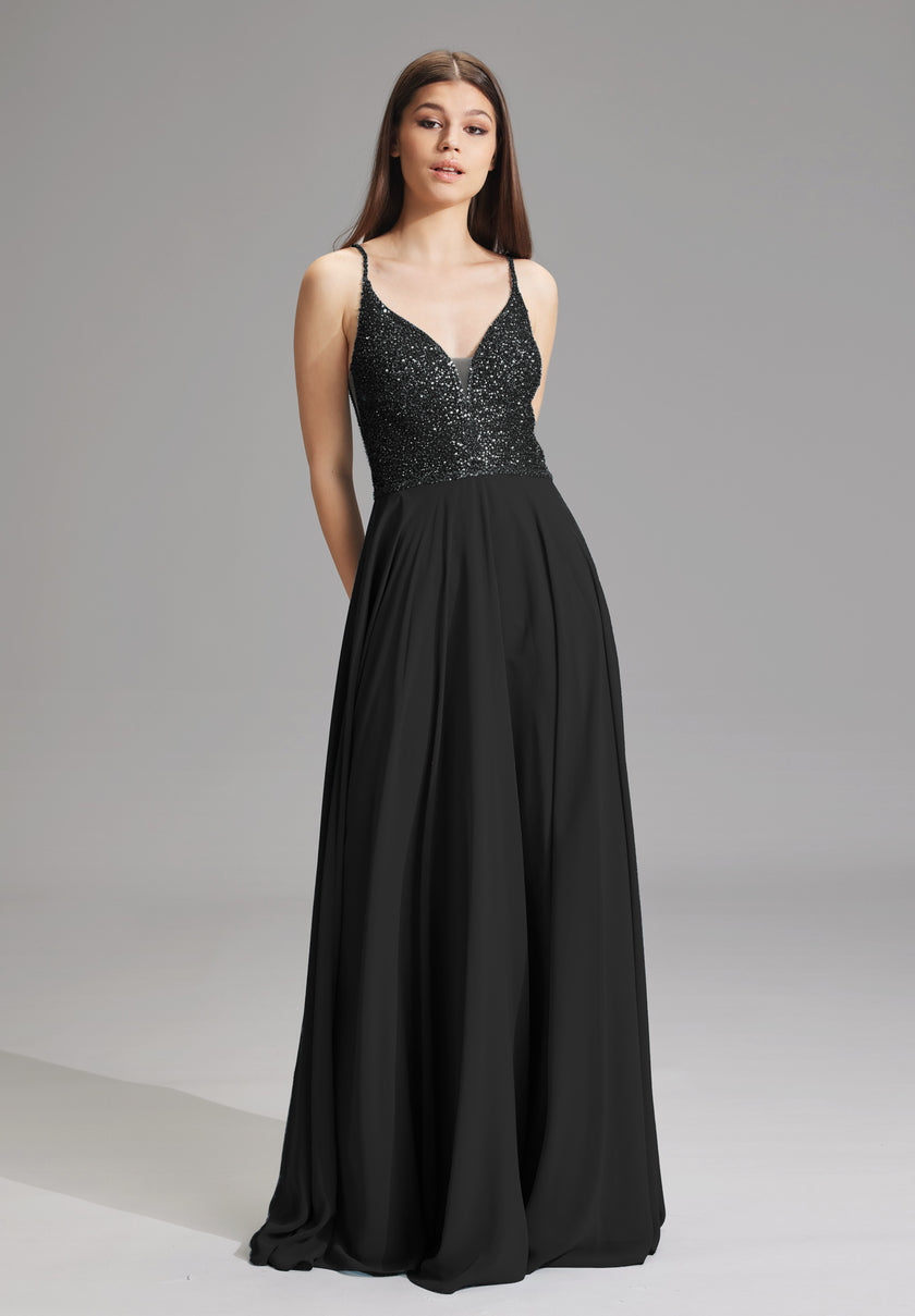 Abendkleid - Materialmix