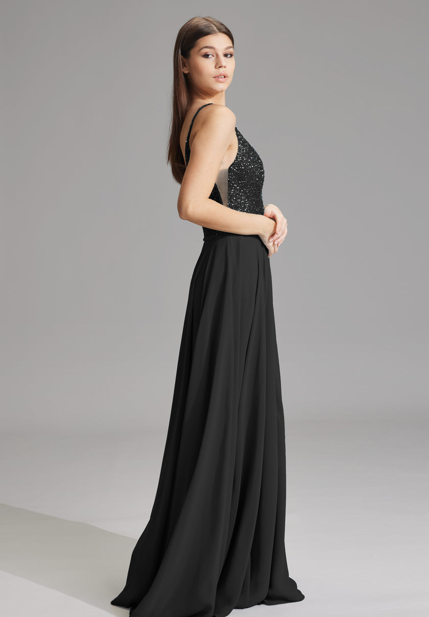 Abendkleid - Materialmix