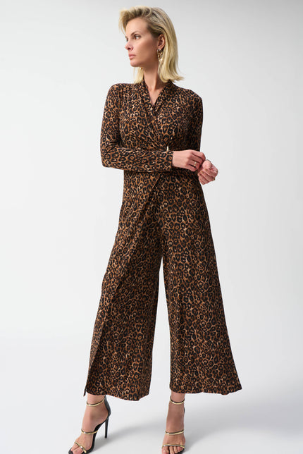 Jumpsuit- Culotte mit Animalprint