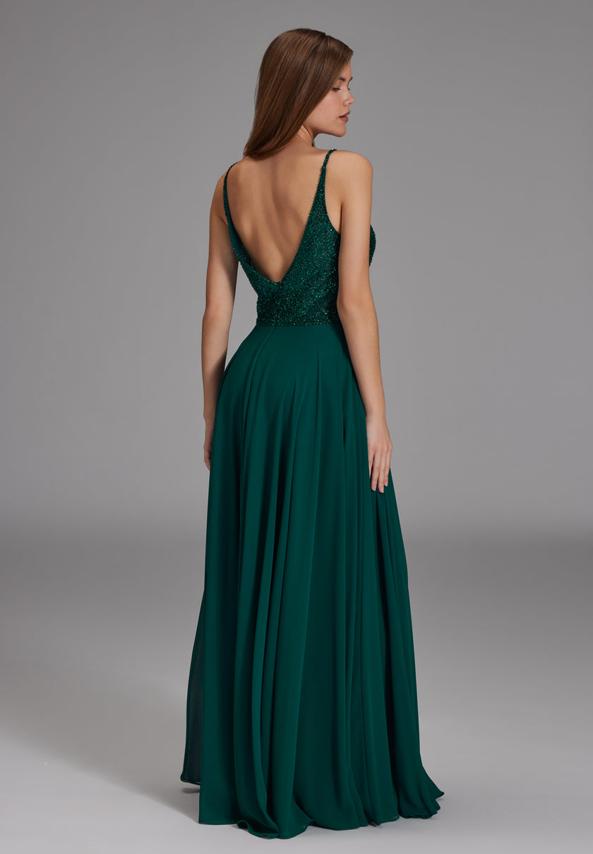 Abendkleid - Materialmix