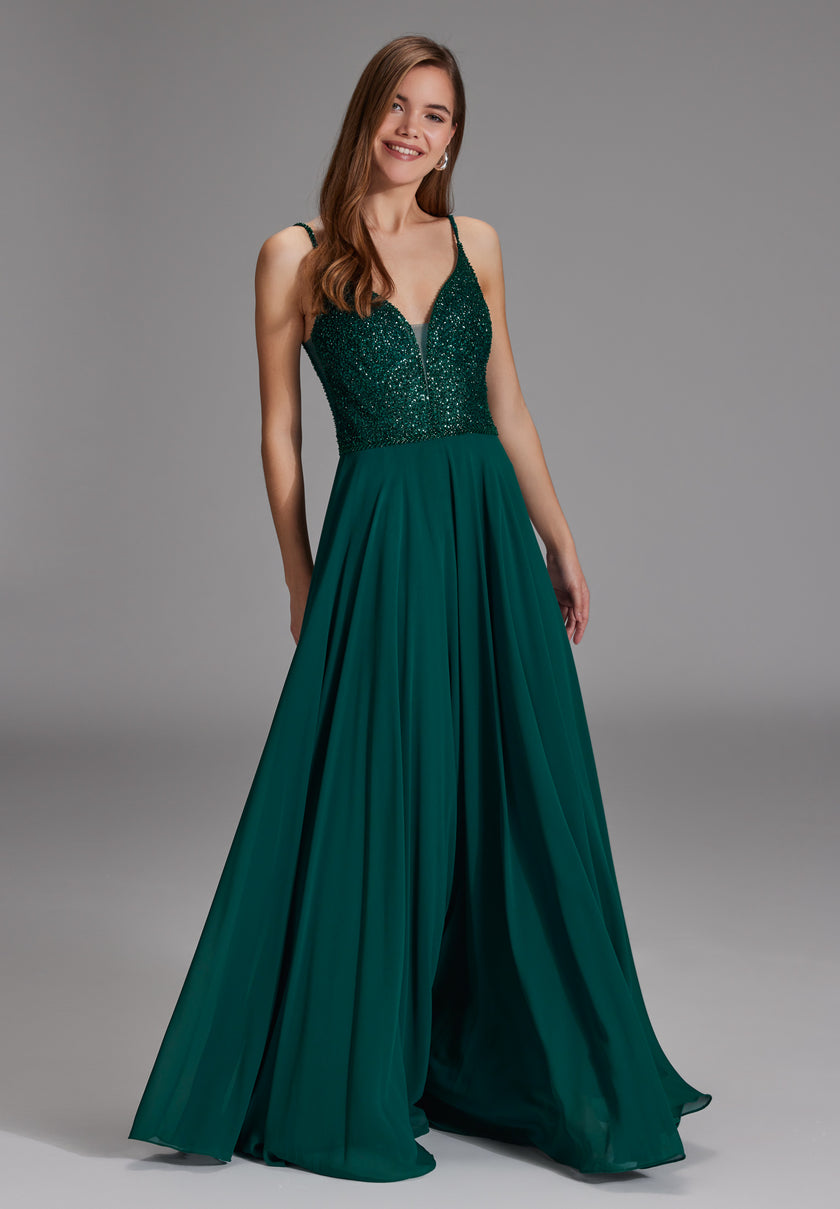 Abendkleid - Materialmix