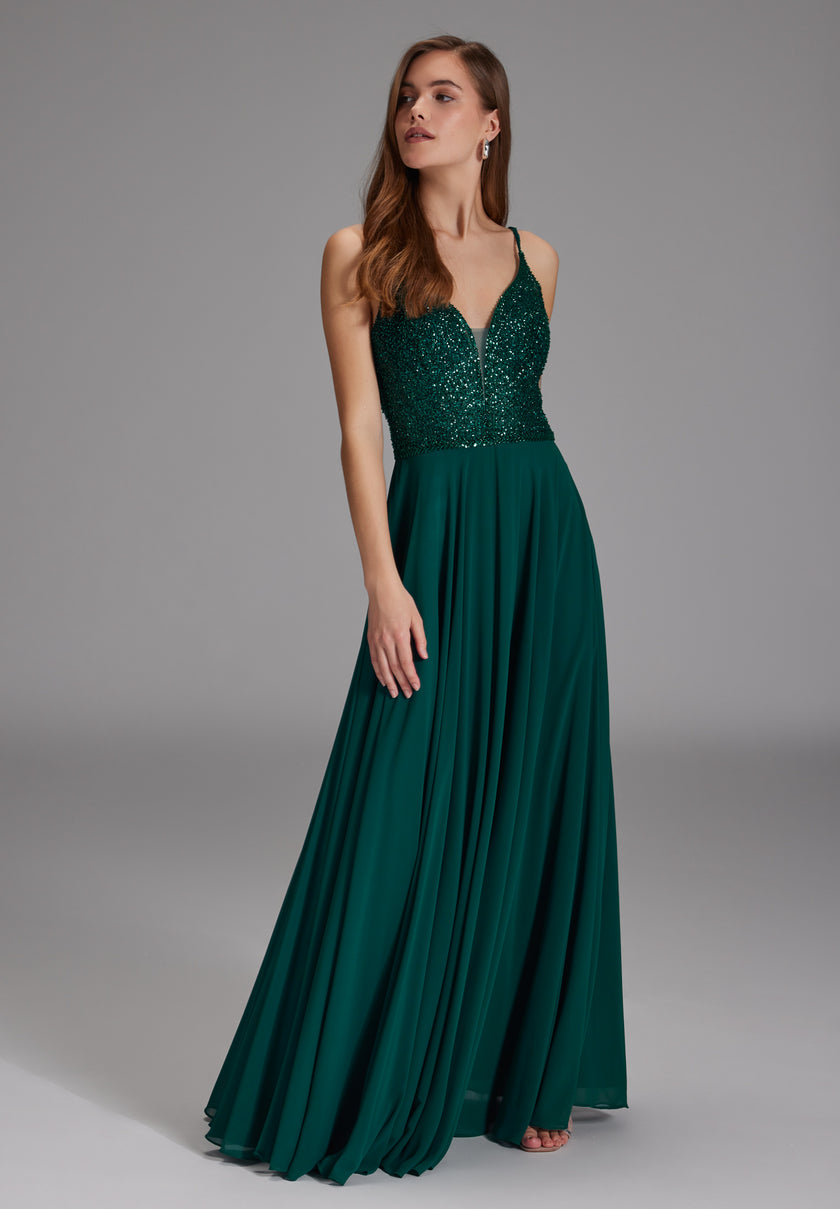 Abendkleid aus Materialmix