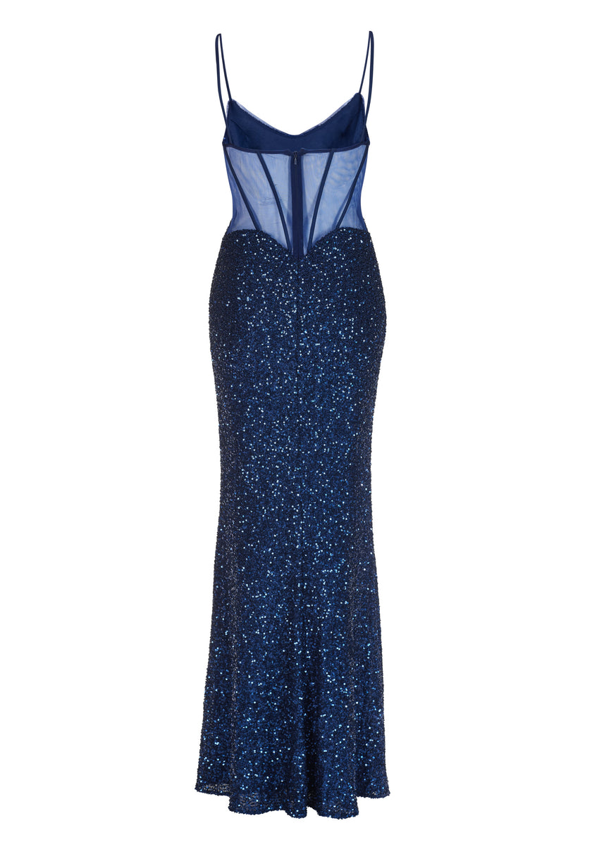 Slipdress mit transparenter Rückenpartie