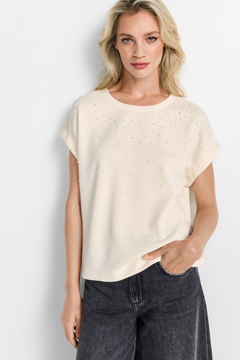 T-Shirt - Perlenbesatz