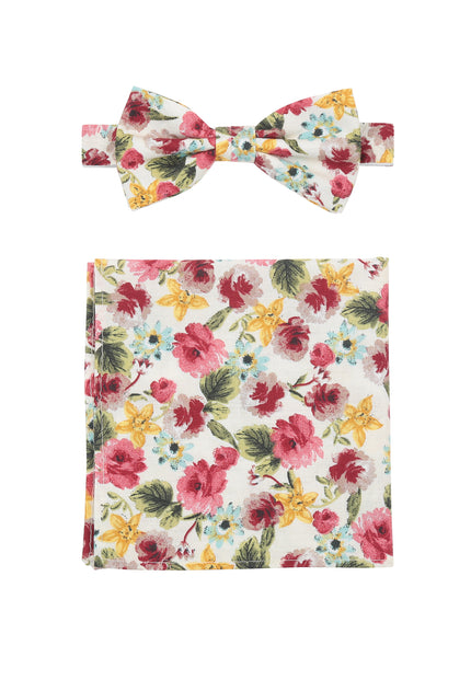 Set - Fliege+Tuch -  Blumen