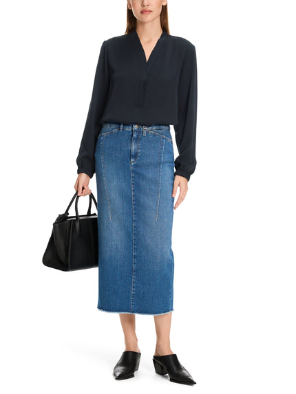 Bluse - Loose Fit - unifarben