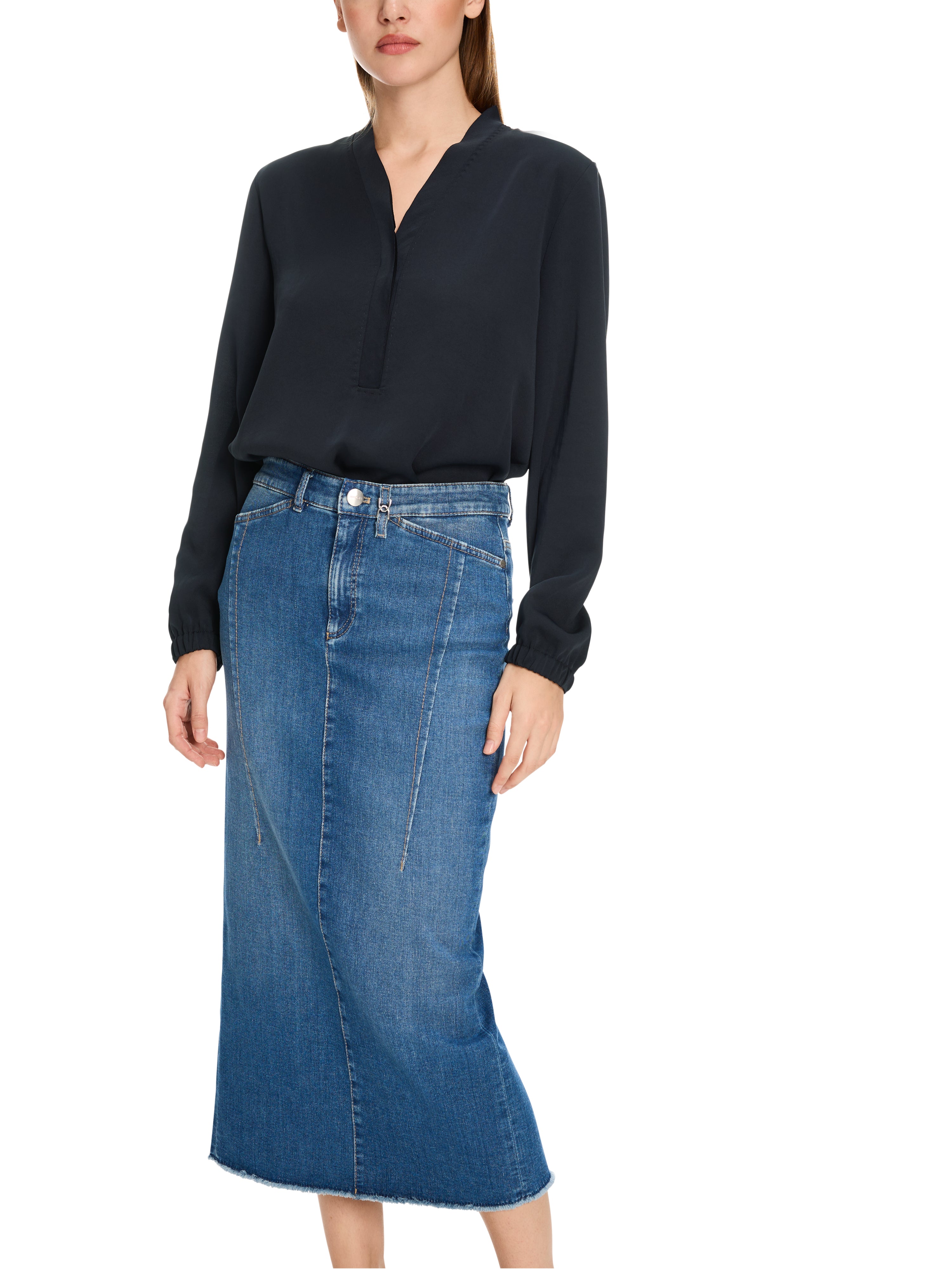 Bluse - Loose Fit - unifarben