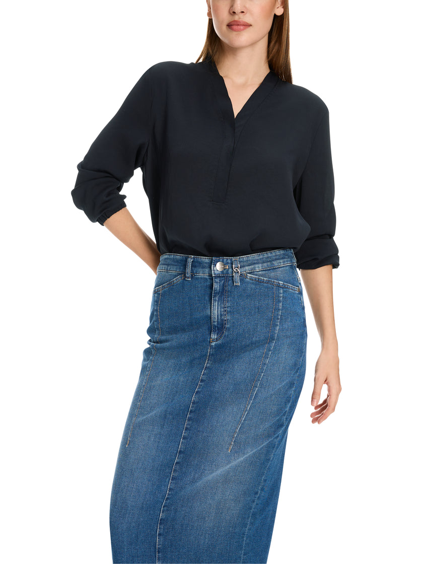 Bluse - Loose Fit - unifarben