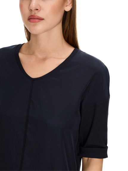 Blusenshirt  - Material-Mix