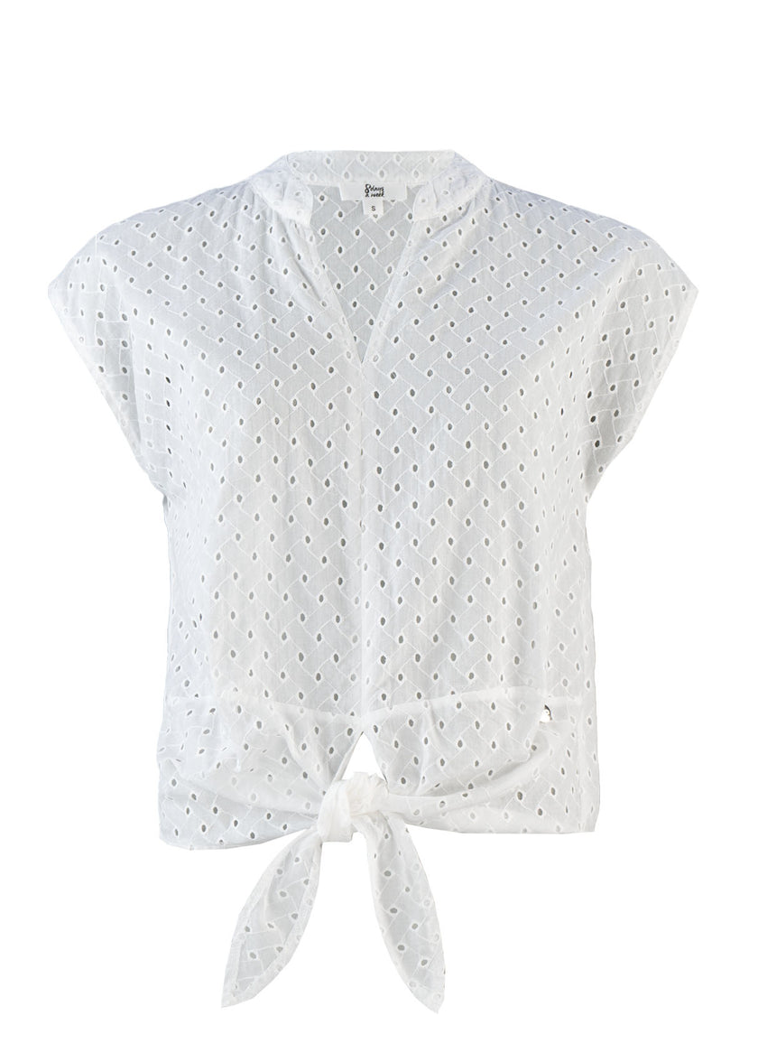 Bluse - Lochstickerei