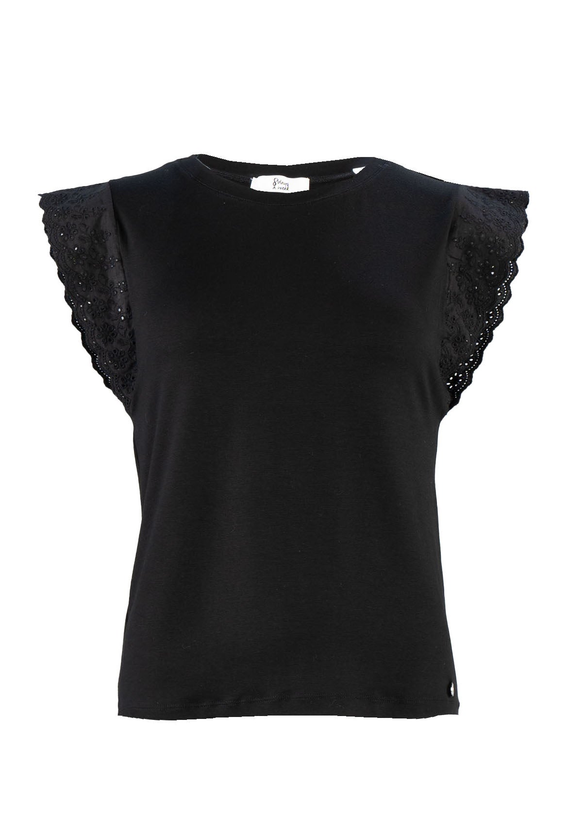 T-Shirt - Spitzenbesatz