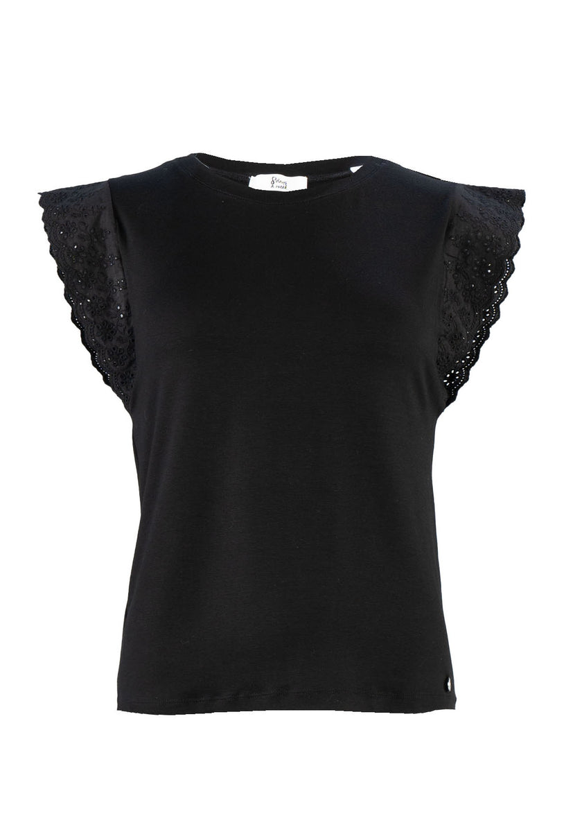 T-Shirt - Spitzenbesatz