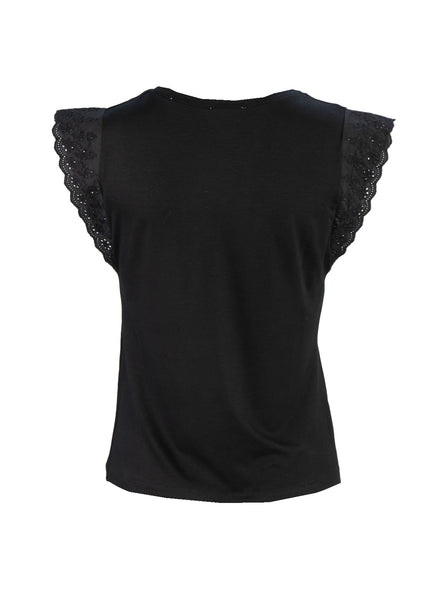 T-Shirt - Spitzenbesatz