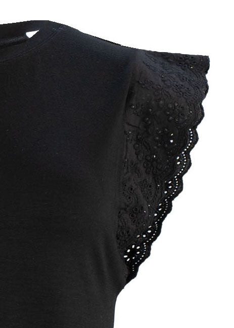 T-Shirt - Spitzenbesatz