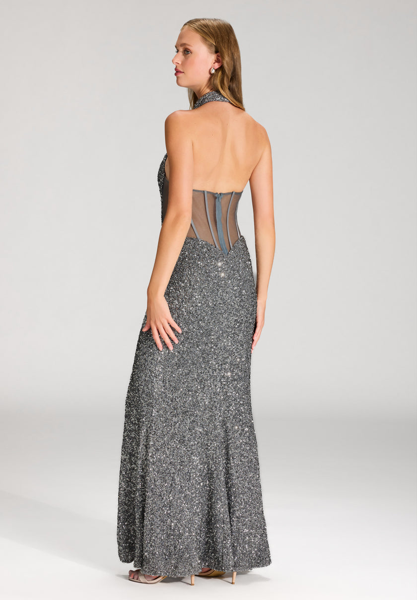 Paillettenkleid - Neckholder