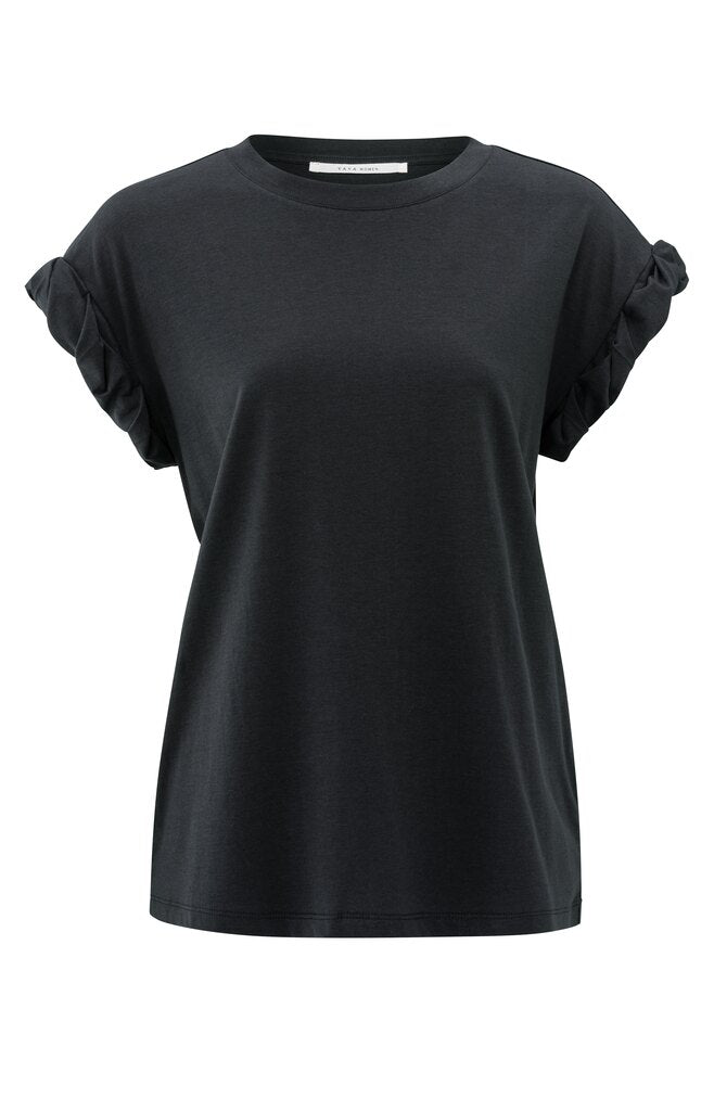 T-Shirt Plissierter Ärmel