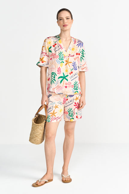 Schlupfbluse - V-Neck