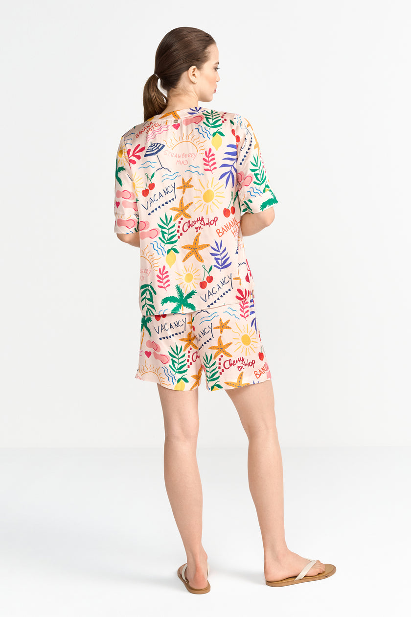 Schlupfbluse - V-Neck