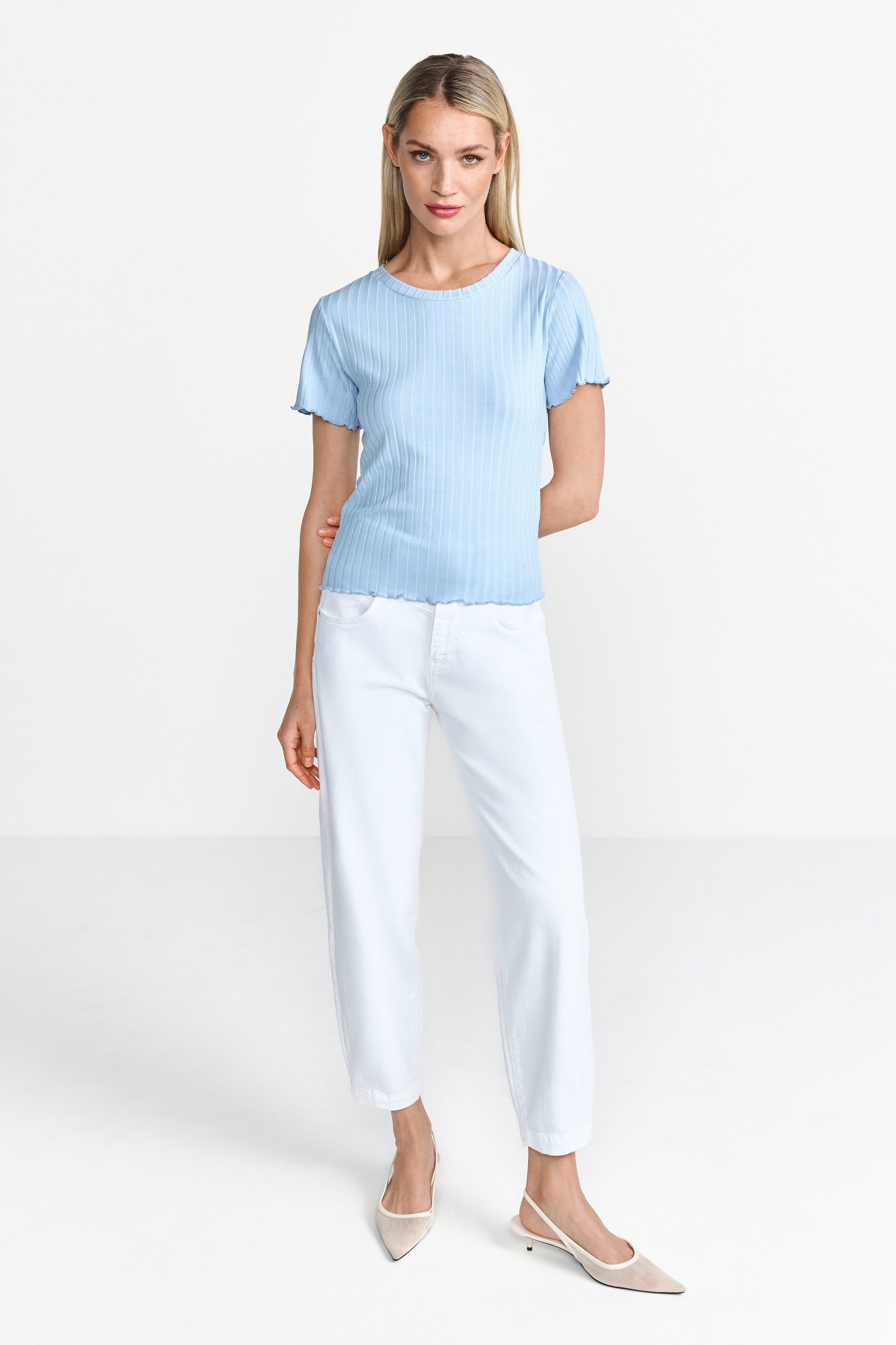 Rib T-Shirt - Muschelsaum