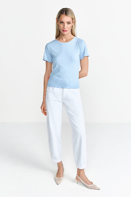 Rib T-Shirt - Muschelsaum