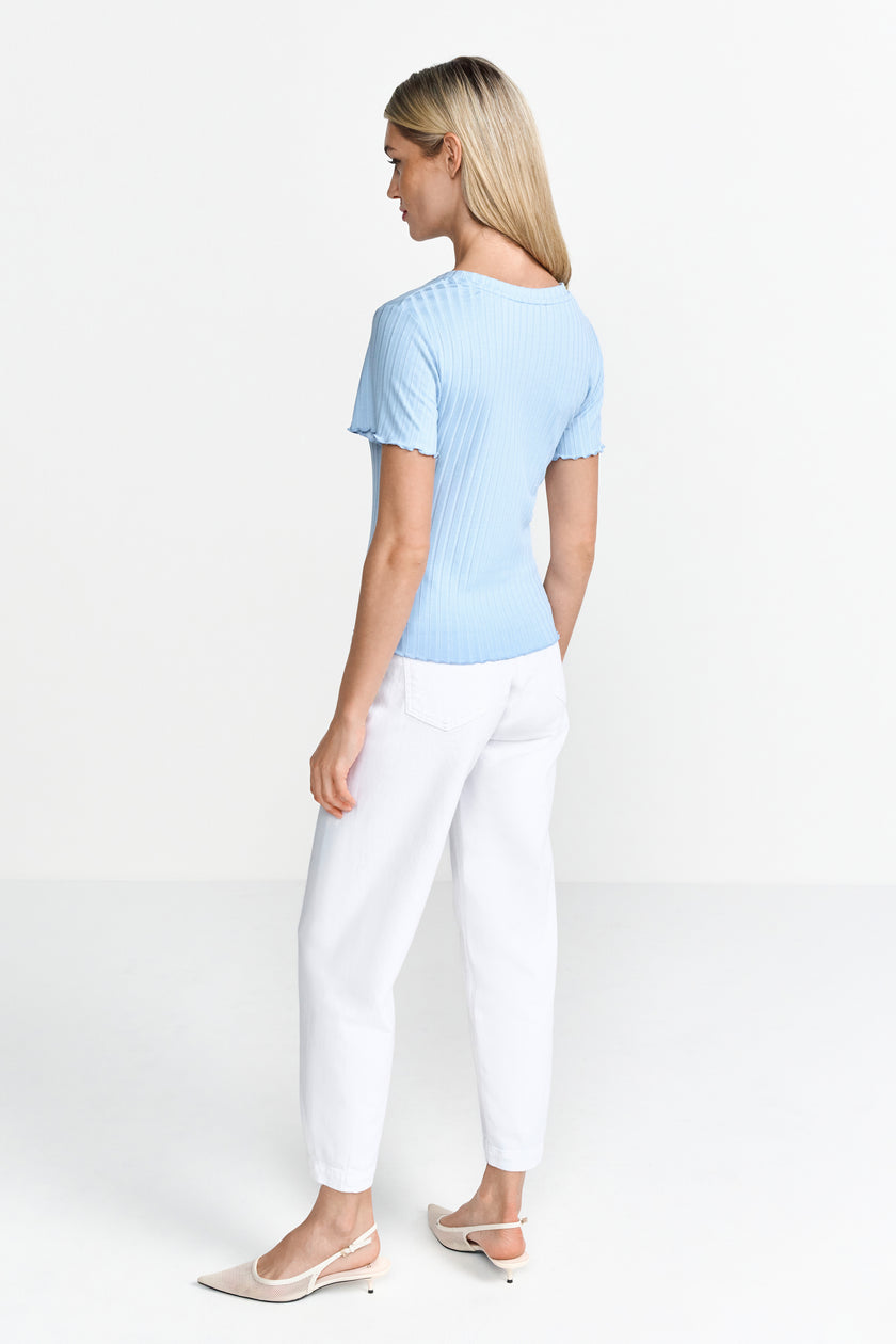 Rib T-Shirt - Muschelsaum