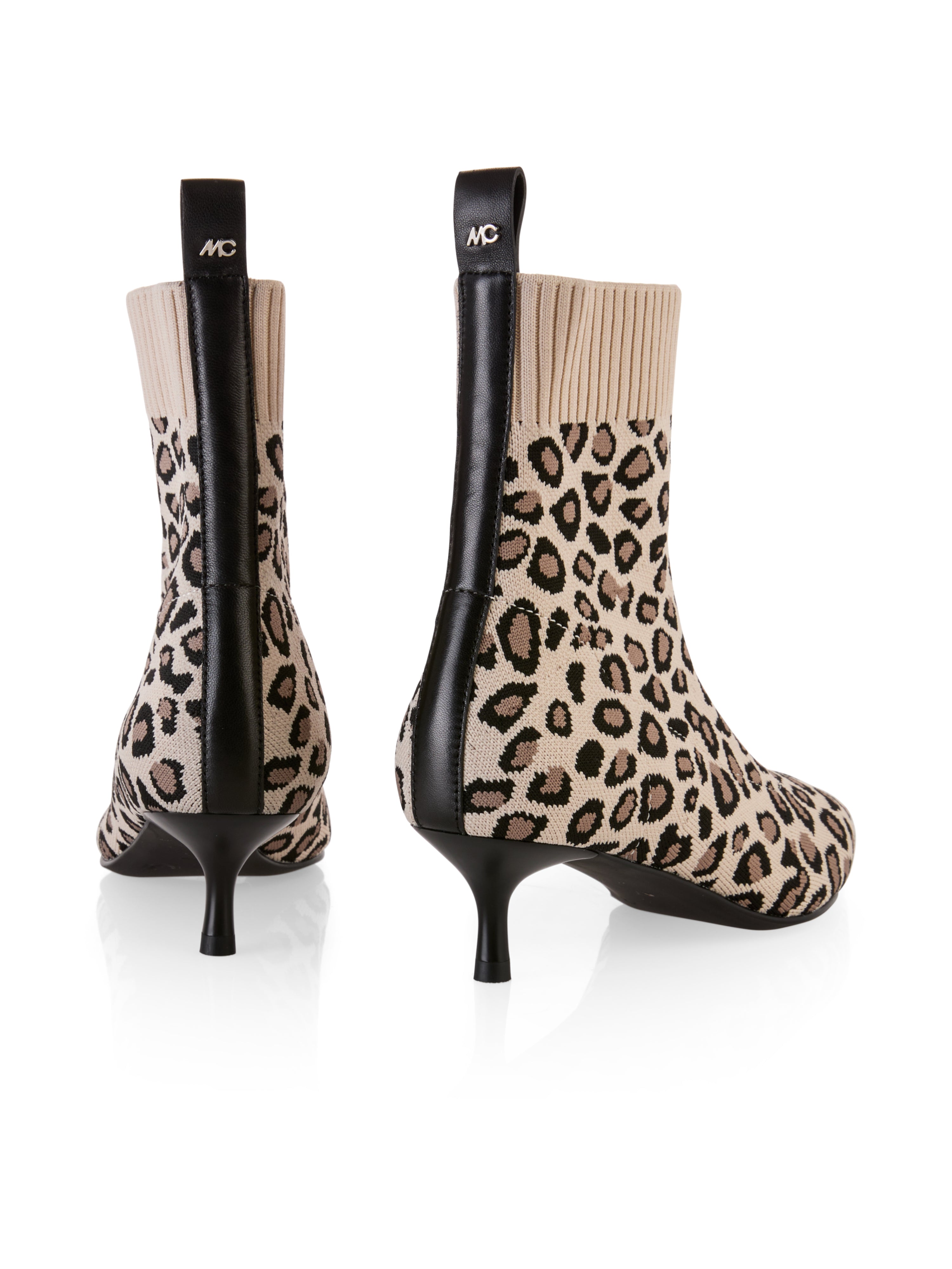 Strickstiefeletten -Leopardenmuster