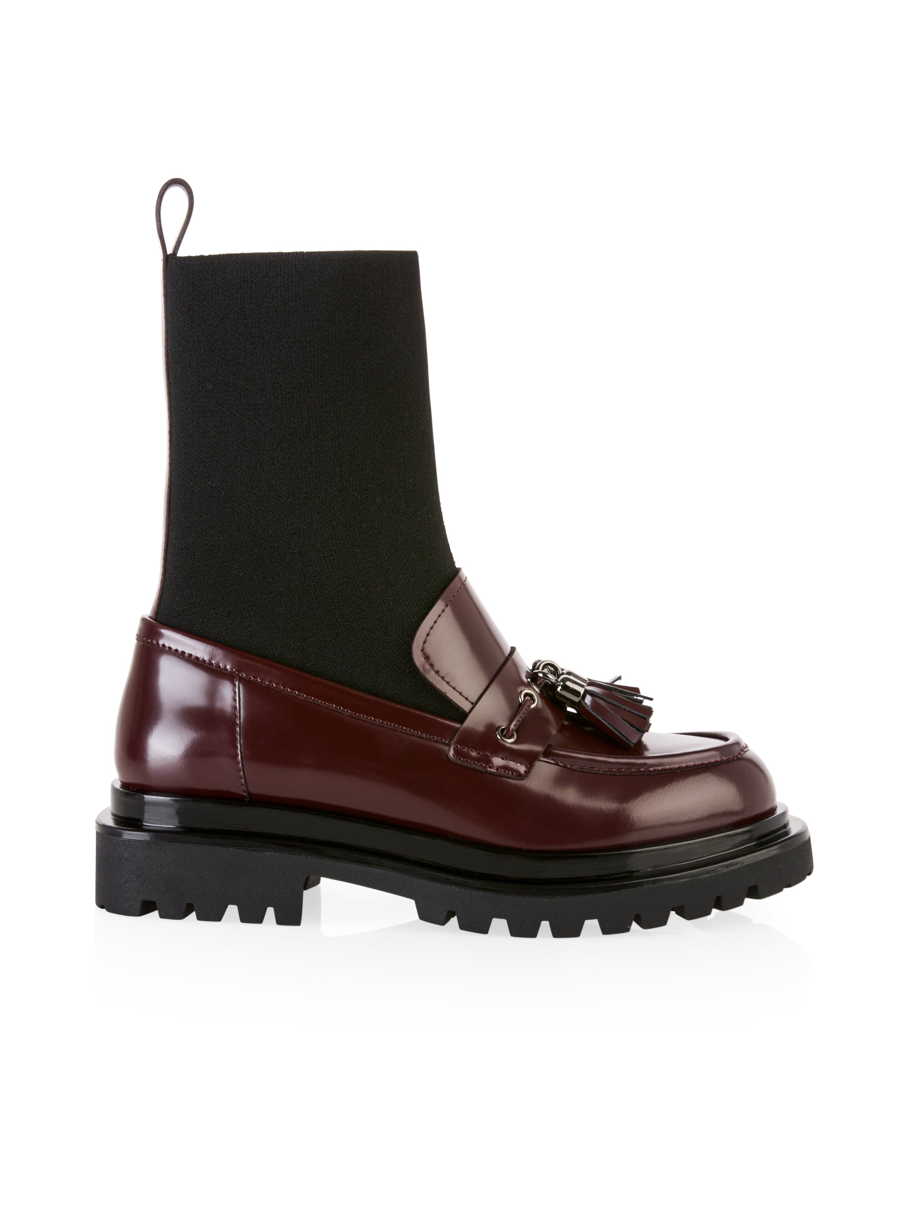 Mokassin-Halbschuh - Strickschaft