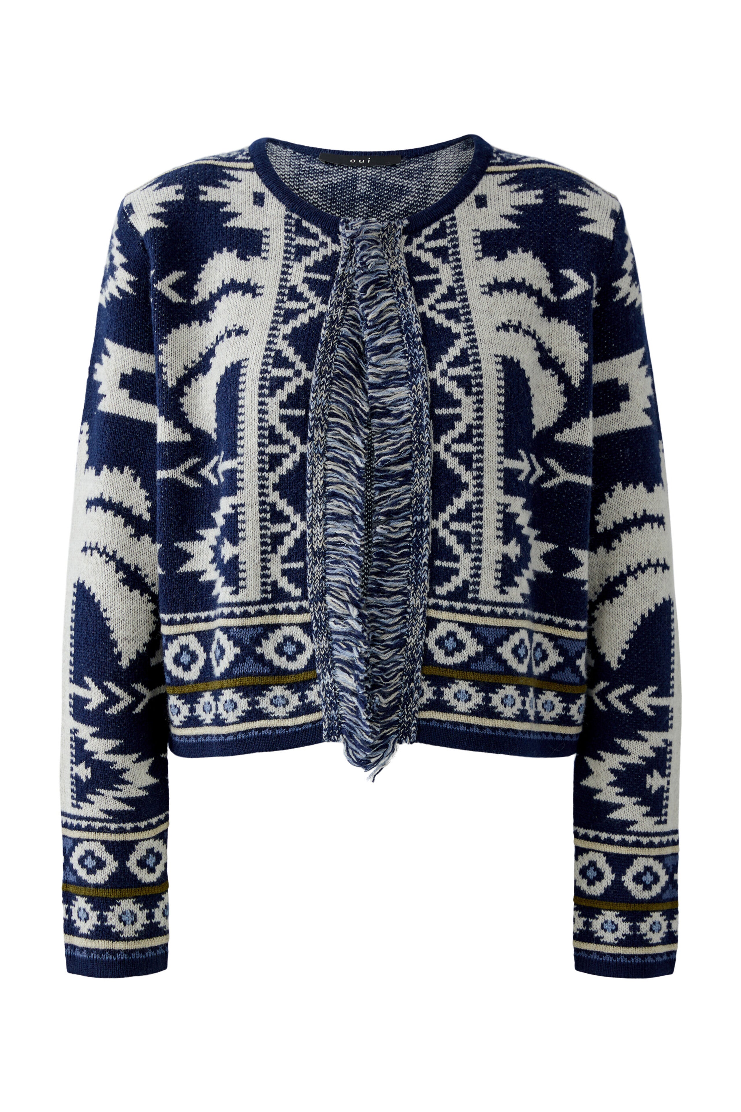 Strickjacke - Fransenbesatz