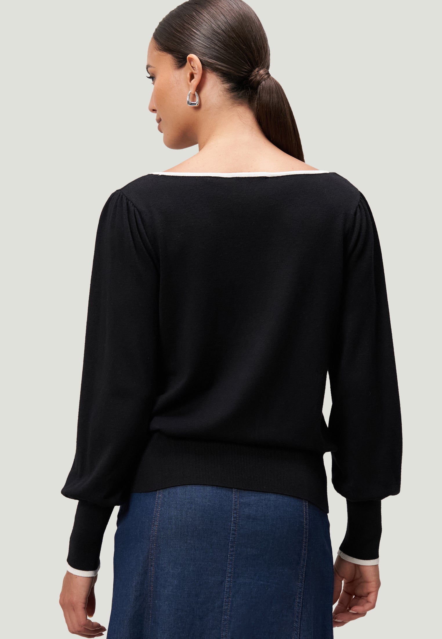 Feinstrickpullover - Boatneck-Ausschnitt