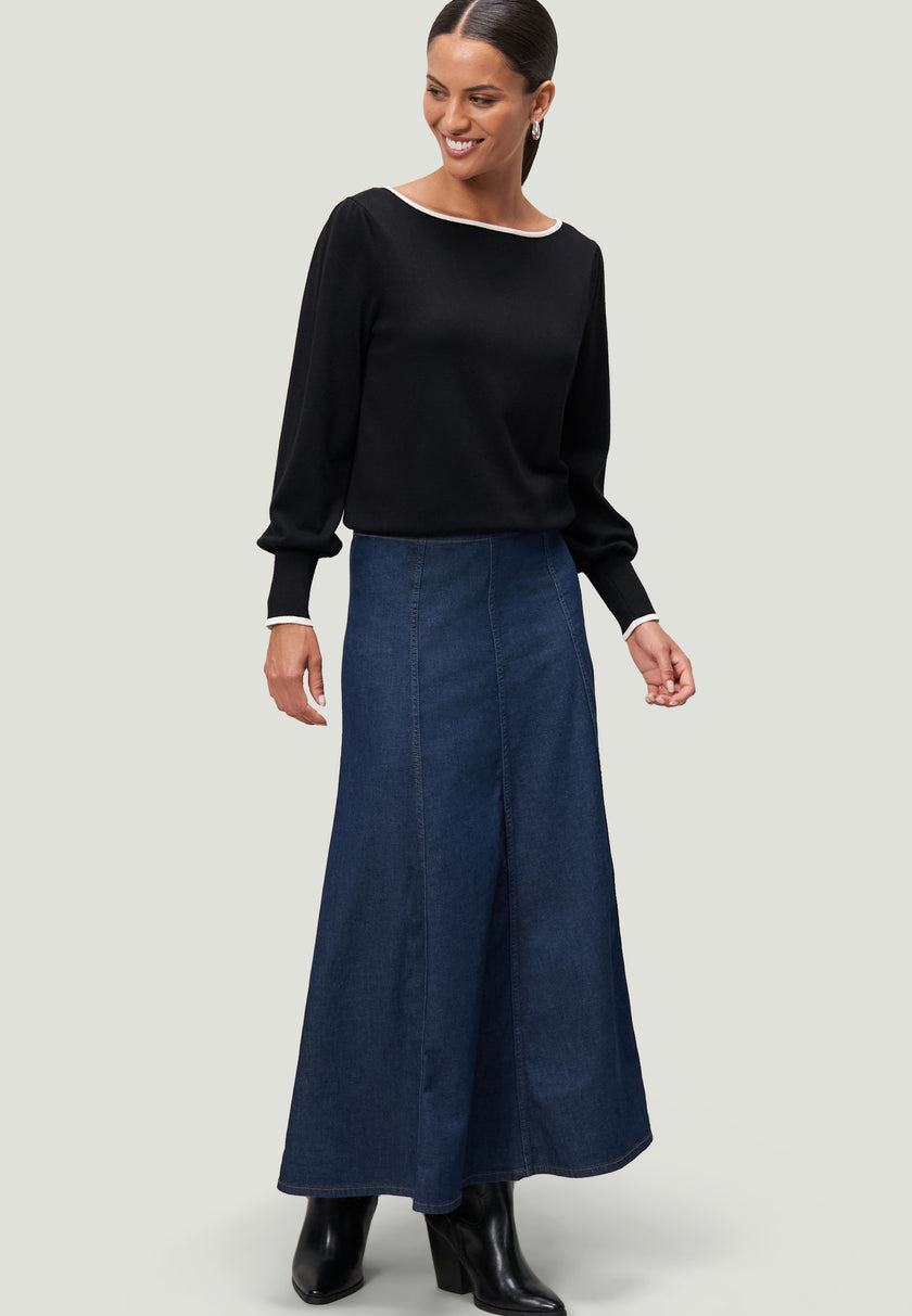 Feinstrickpullover - Boatneck-Ausschnitt