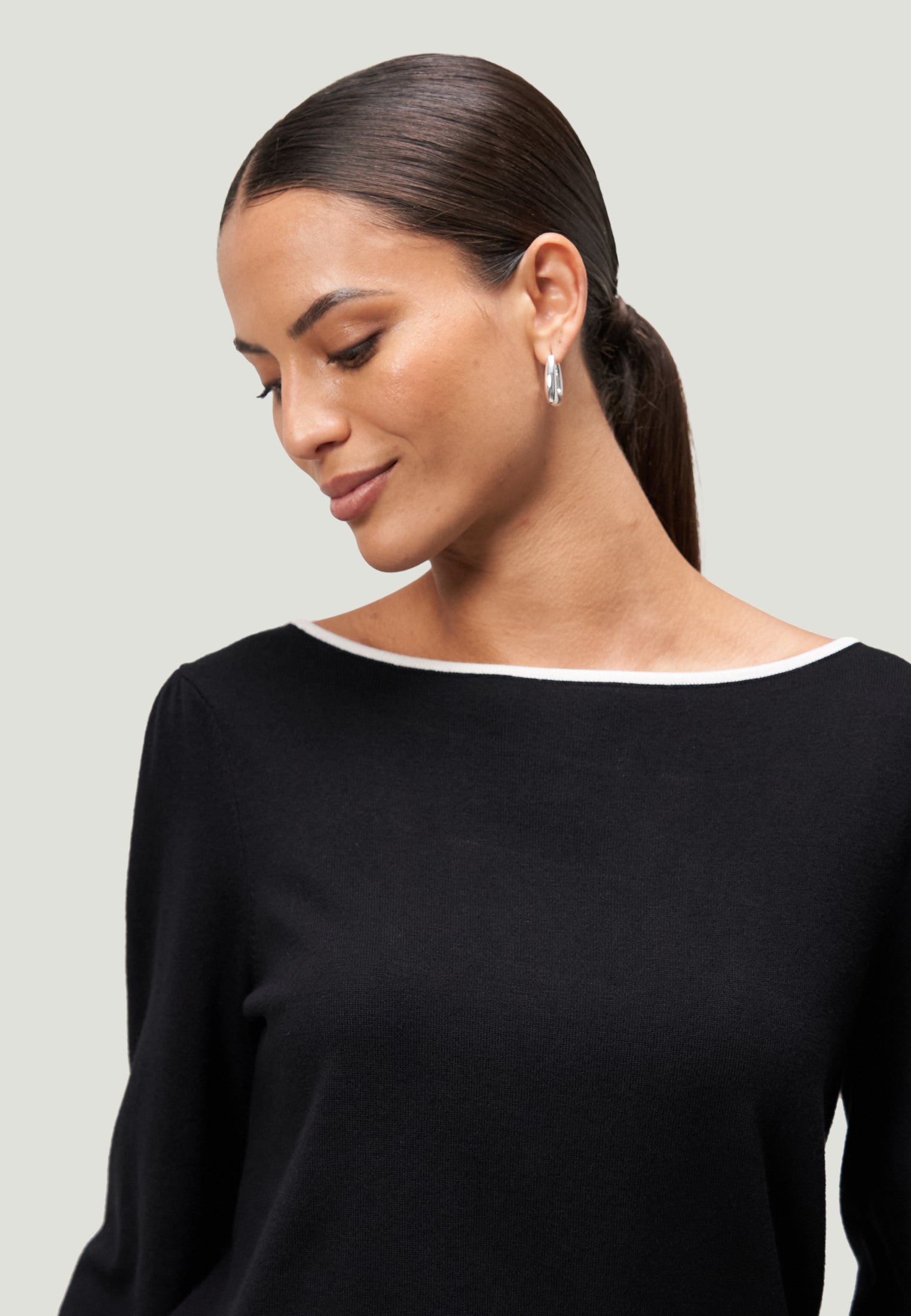 Feinstrickpullover - Boatneck-Ausschnitt