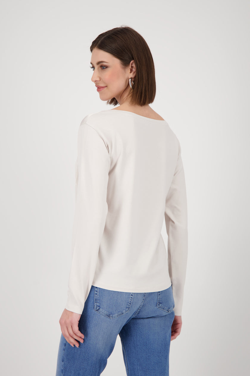 Langarmshirt - Satinfront