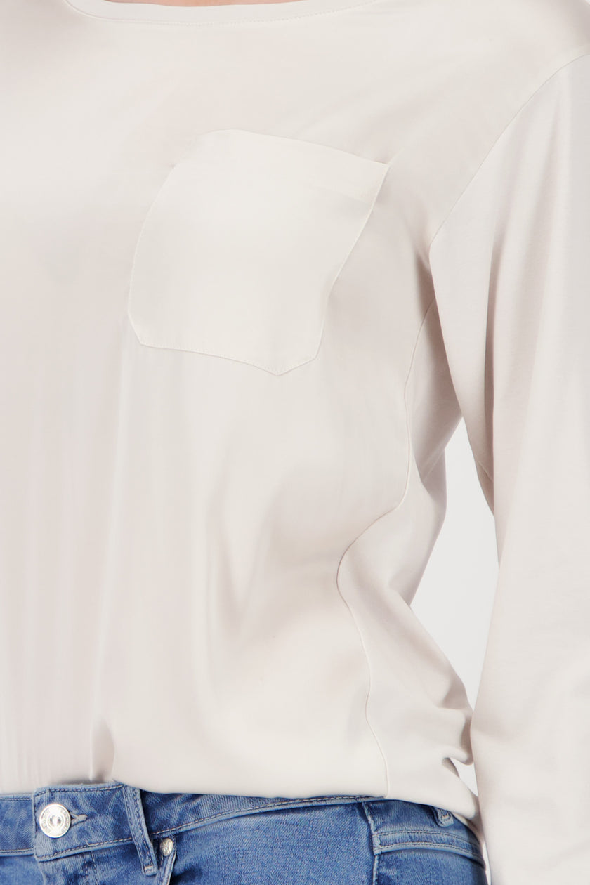 Langarmshirt - Satinfront