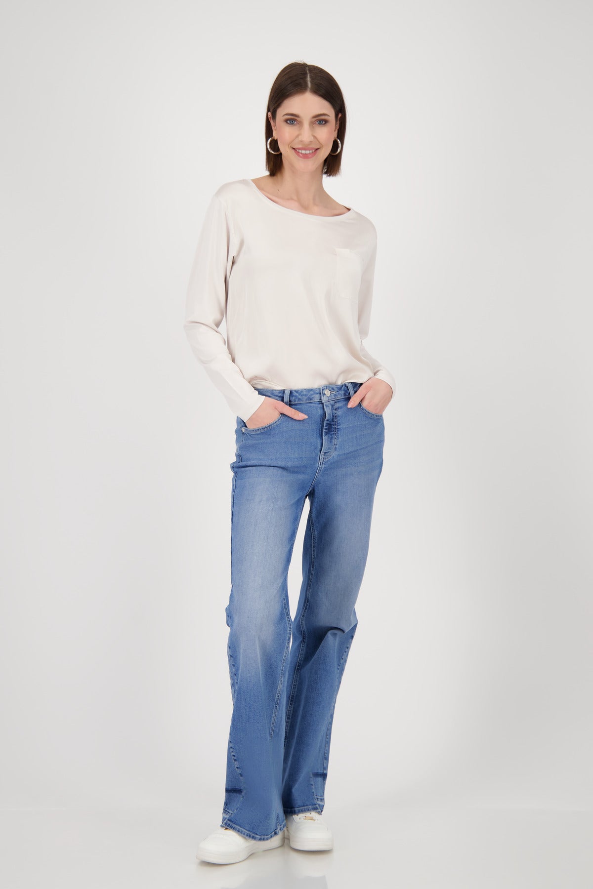 Langarmshirt - Satinfront