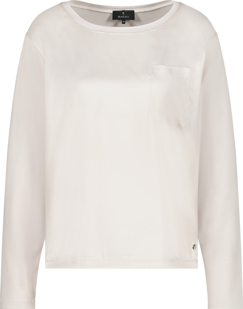 Langarmshirt - Satinfront