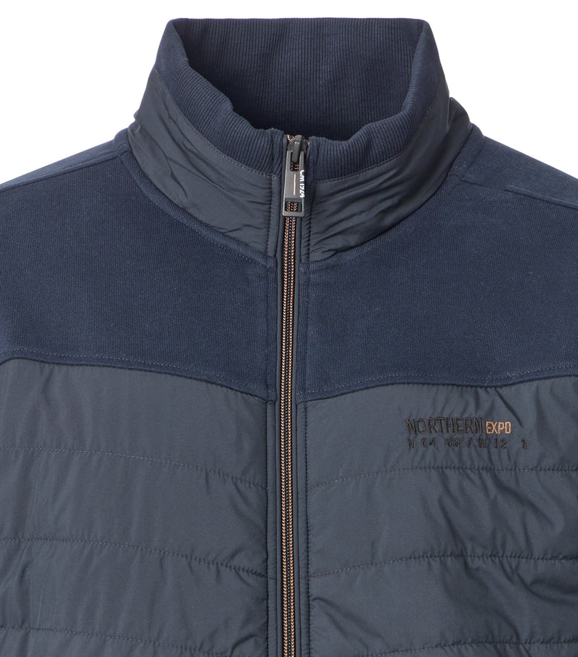 Sweatjacke - Materialmix