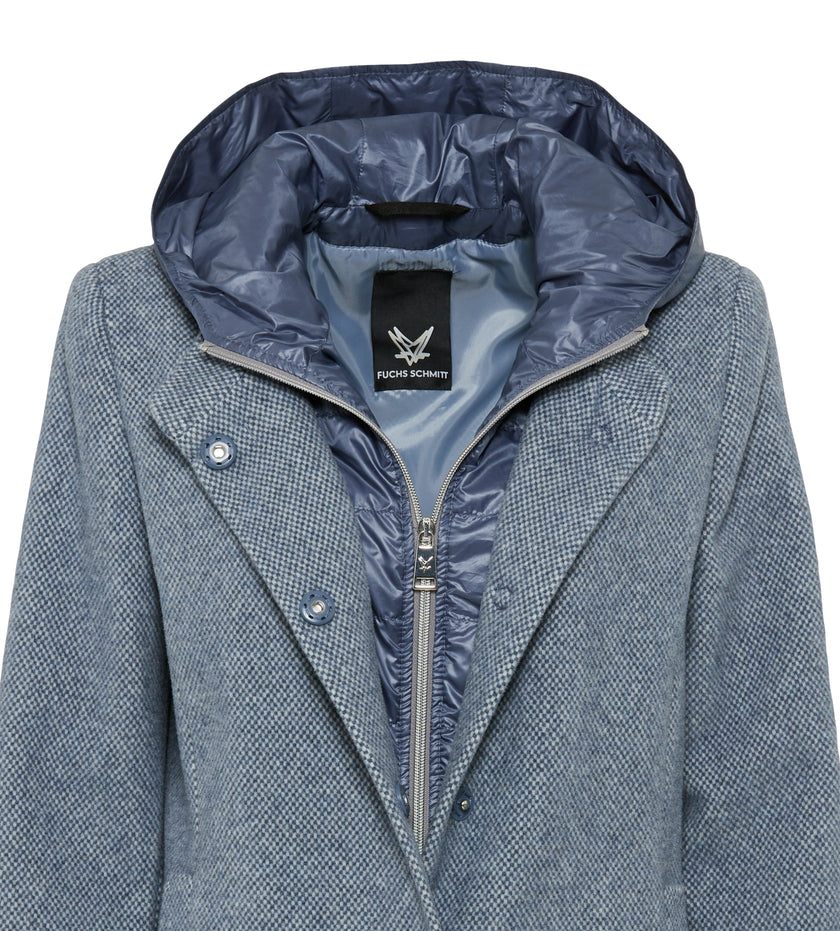 Wollkurzmantel - Kapuze