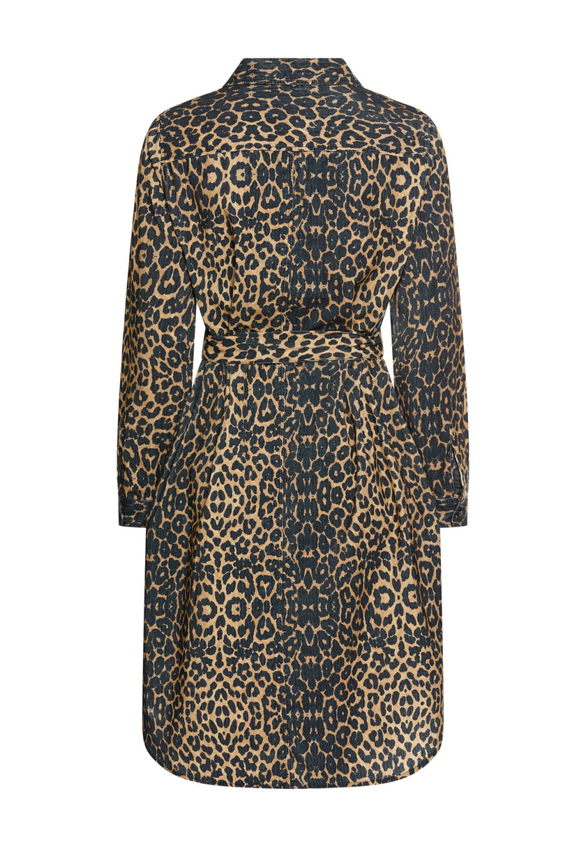 Baumwollkleid -  Bindegürtel