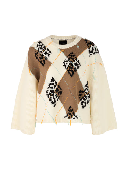 Wollpullover - Rautenmuster