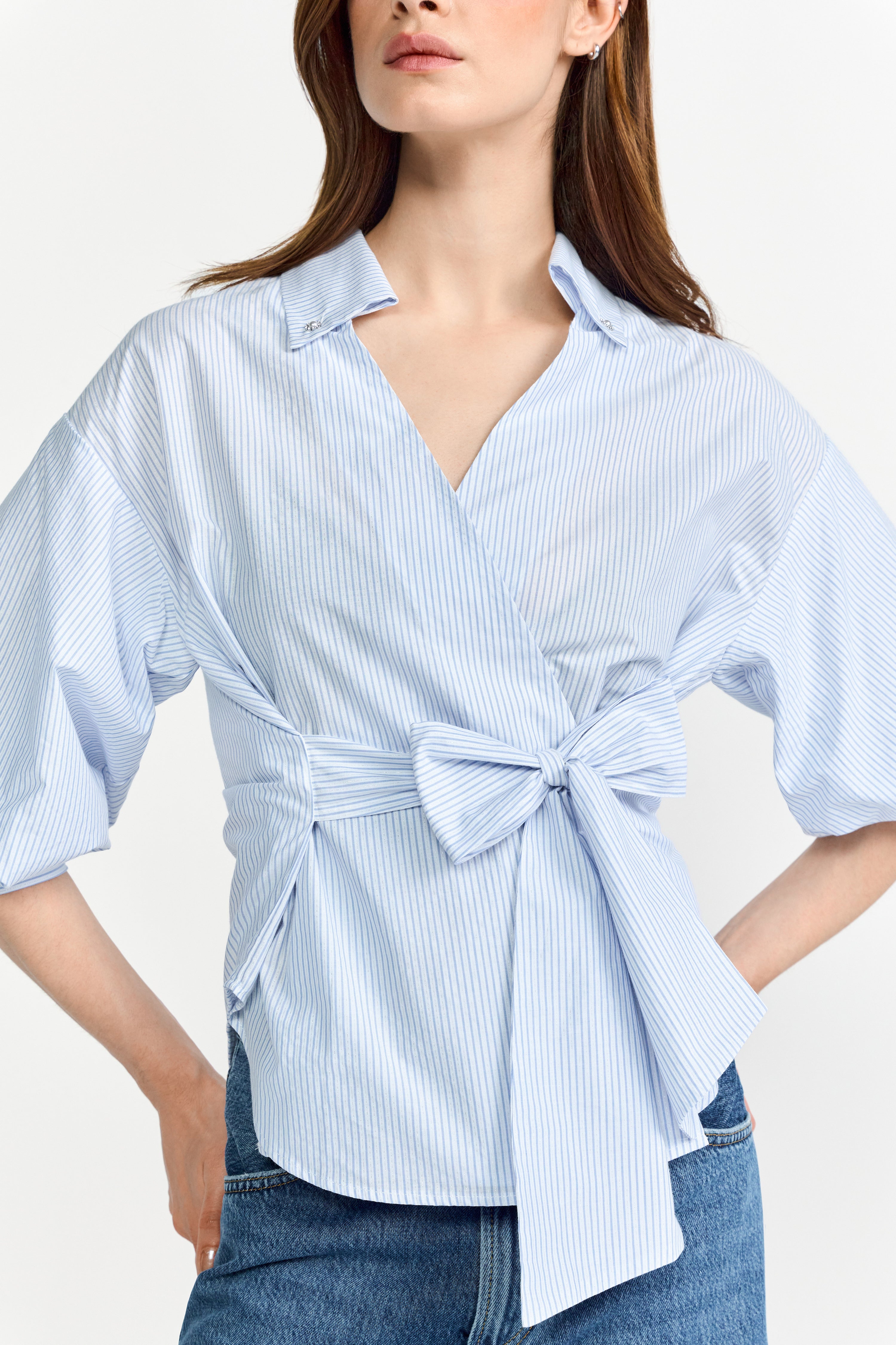 Hemdbluse - Puffärmel