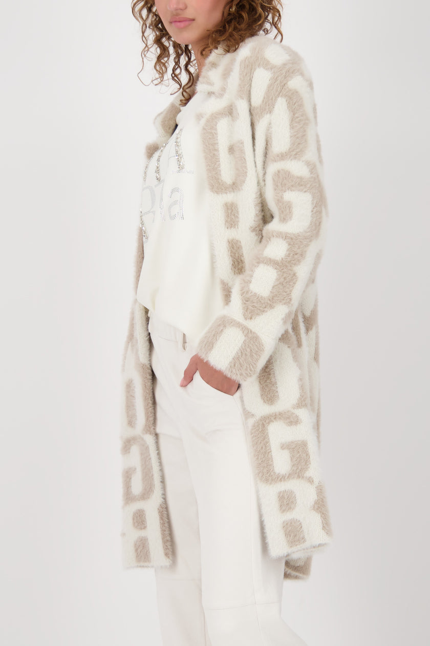 Strickjacke - Schriftmuster